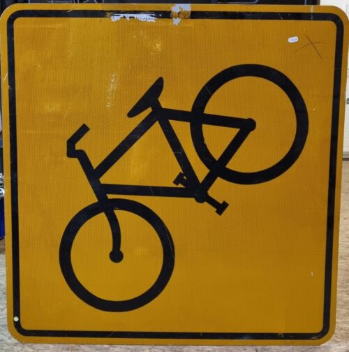 Panneau de signalisation vélo original USA