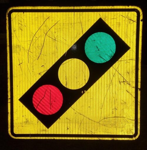 Verkehrsschild Ampel Original USA