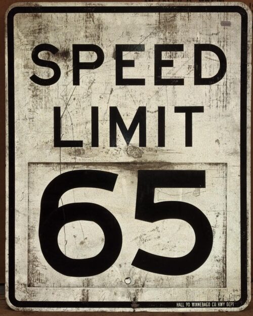 Panneau de signalisation Speed Limit 65 Original USA