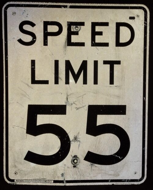 Panneau de signalisation Speed Limit 55 Original USA