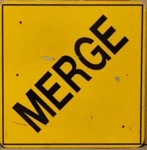 Verkehrsschild USA Merge