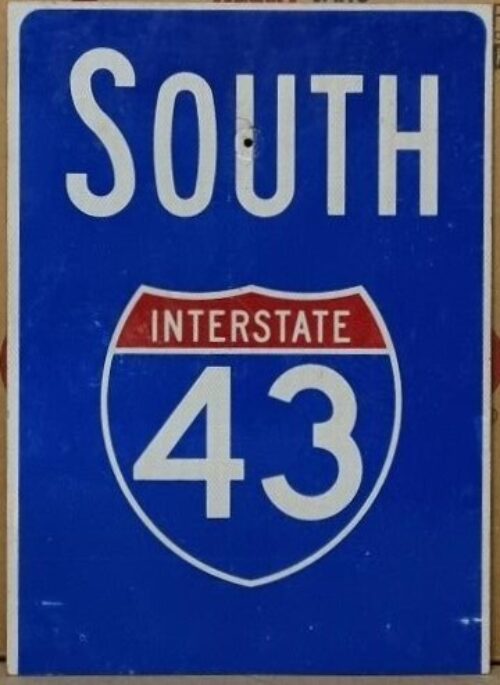 Verkehrsschild USA South Interstate 43