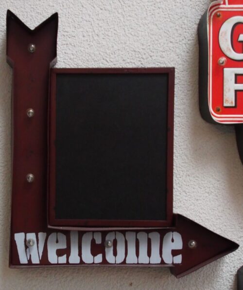 LED-Blechschild 'Welcome' Tafel