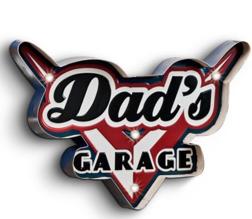 LED-Blechschild 'Dad's Garage'