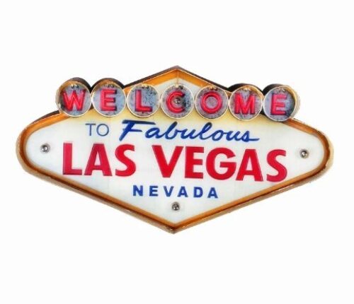 Plaque en tôle LED 'Welcome to Fabulous Las Vegas'