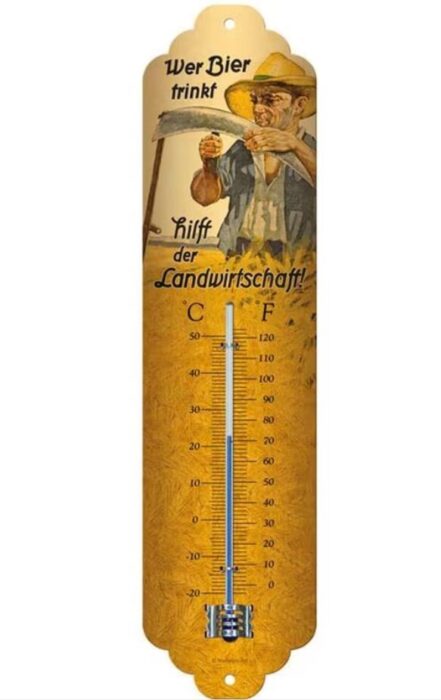 Thermometer 'Wer Bier trinkt hilft der Landwirtschaft'