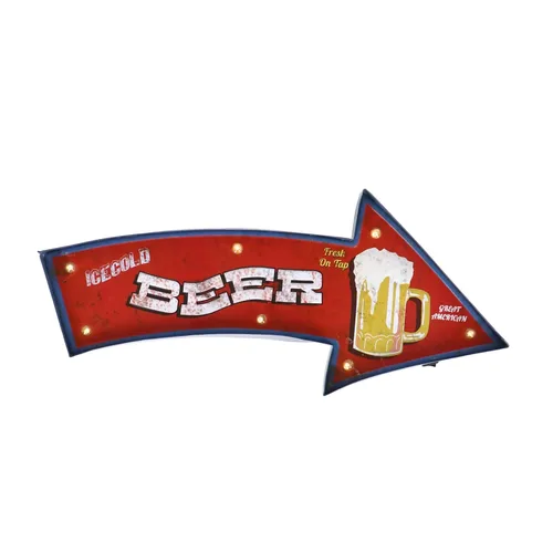 Plaque en tôle LED 'Icecold Beer'