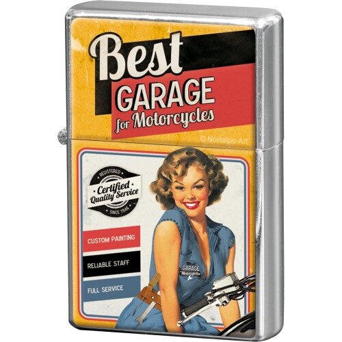 Briquet jaune 'Best Garage for Motorcycles'