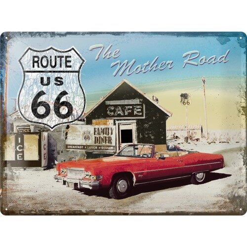Blechschild 'Route 66 The Mother Road'