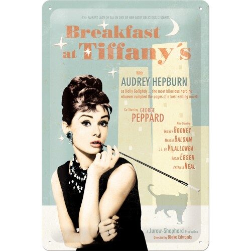 Plaque en métal 'Audrey Hepburn'