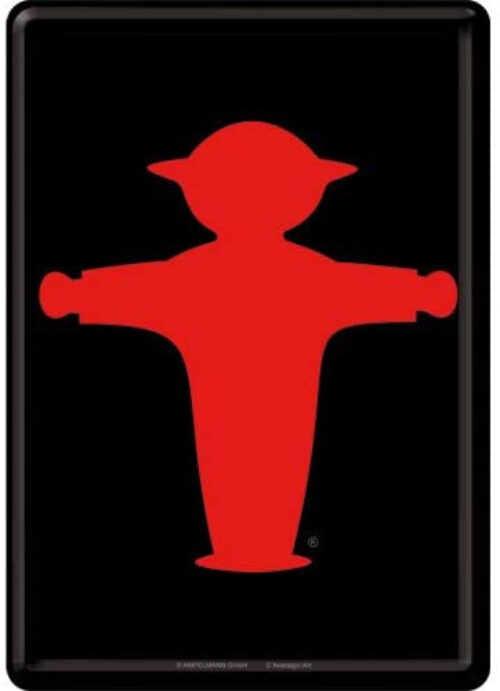 Carte postale en métal 'Ampelmann rouge'