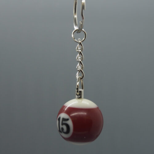 Porte-clés 'Boule de billard "15" bordeaux'