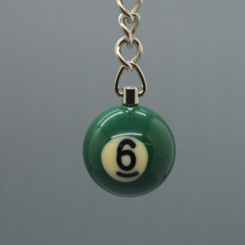 Porte-clés 'Boule de billard "6" verte'