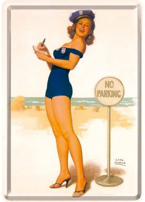 Carte postale en métal 'No Parking'