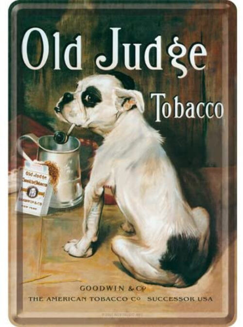 Carte postale en métal 'Old Judge Tobacco'