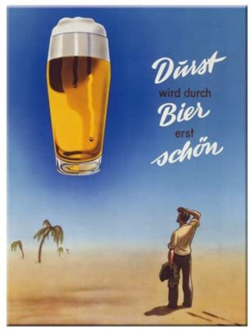 Aimant de réfrigérateur 'Durst wird durch Bier erst schön'