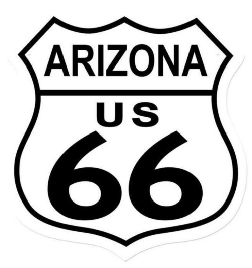 Plaque en tôle 'Route 66 Arizona'