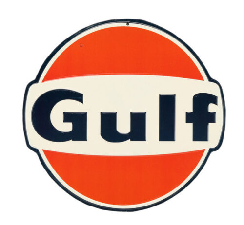 Plaque métallique ronde 'Gulf'